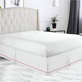 400TC Sateen Solid Cotton Single Embroidered Border Tailored Bed Skirt