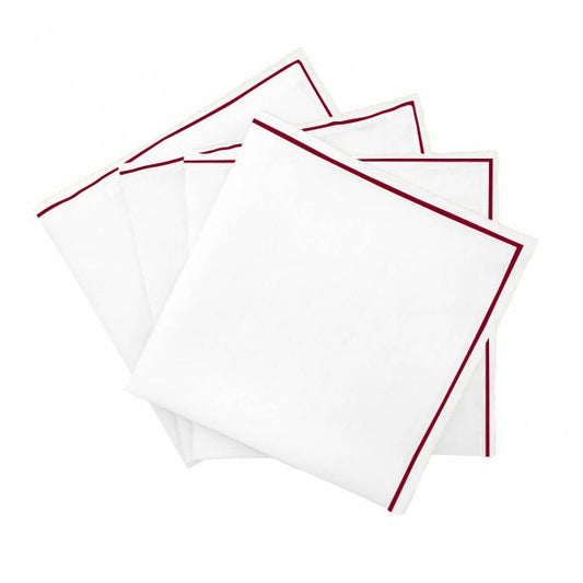 Single Embroidery Border Cotton Napkins (Set of 4)
