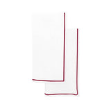 Single Embroidery Border Linen Napkins (Set of 4)