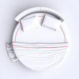 400TC Single Embroidery Sateen Solid Cotton Round Duvet Cover Set