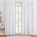 400TC Small Scallop Cotton Embroidery Curtain (Set Of 2)