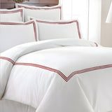 500TC Cotton Triple Embroidery Sateen Solid Duvet Cover Set