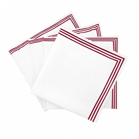 Triple Embroidery Border Polycotton Napkins (Set of 4)