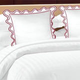 400TC U Shape Scallop Embroidery Cotton Solid Euro Sham