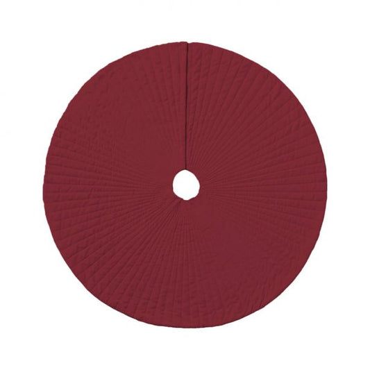 Vertical Quilted Cotton Christmas Tree Skirt