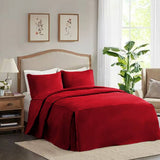 400TC Cotton Sateen Solid Tailored Quilted Bedspread Set