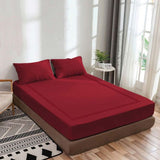 400TC Luxurious Double Embroidery Sateen Solid Cotton Fitted Sheet