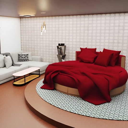 400TC Sateen Solid Cotton Round Sheet Set
