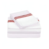 400TC Triple Embroidery Sateen Solid Cotton Sheet Set