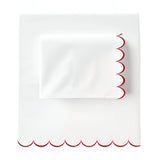 Allena 400TC Cotton Scallop Embroidery Sateen Solid Sheet Set
