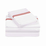 500TC Cotton Double Embroidery Sateen Solid Sheet Set