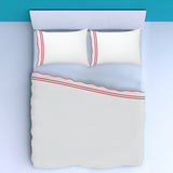 400TC Wavy Embroidery & Border Cotton Sateen Solid Sheet Set