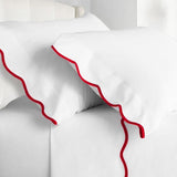 400TC Cotton Scallop Embroidery Sateen Solid Top Sheet