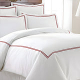 400TC Cotton Double Embroidery Sateen Solid Duvet Cover Set