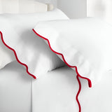 400TC Cotton Scallop Embroidery Sateen Solid Pillowcases (Set Of 2)