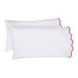 400TC Cotton Scallop Embroidery Sateen Solid Sheet Set