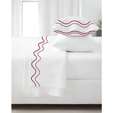 Double Wavy Embroidered Cotton Sheet Set