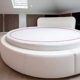 400TC Single Embroidery Sateen Solid Cotton Round Sheet Set