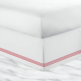 400TC Sateen Solid Cotton Triple Embroidered Tailored Bed Skirt