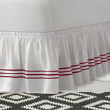 400TC Sateen Solid Cotton Triple Embroidered Wrap Around Bed Skirt