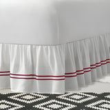 400TC Sateen Solid Cotton Double Embroidered Gathered Bed Skirt