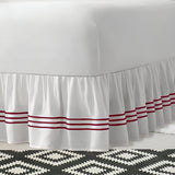 400TC Sateen Solid Cotton Triple Embroidered Gathered Bed Skirt