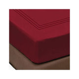 400TC Luxurious Triple Embroidery Sateen Solid Cotton Fitted Sheet
