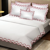 Imaginary Scallop 400TC Cotton Embroidery Sateen Solid Duvet Cover Set