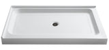 ANZZI Port Series 48" x 36" Corner Shower Pan, Durable Marine Grade Acrylic, cUPC Certified, 1.2 in. Integrated Flange, High-Gloss White