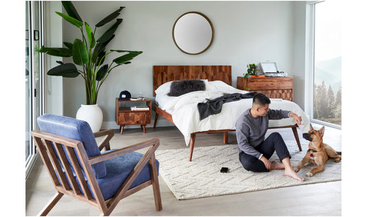 O2 Queen Bed Dark Brown