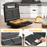 3 in 1 Electric Sandwich Maker, 750W, Black