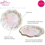 Pink Elephant Baby Shower Paper Plates Set of 16