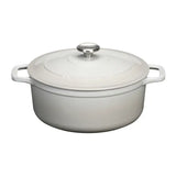 Chasseur 7.25qt Cast Iron Oval Dutch Oven, Macadamia Cream
