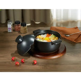 Kook Stoneware Dolsot Pot with Lid, Black