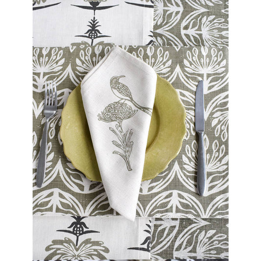French Home Set of 4 Botanical Placemats - Sage