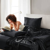 Luxury Satin 6-Piece Sheet Set, Black