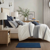 100% Cotton Tufted 3000 Gsm Reversible Bath Rug, Navy