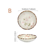 Ceramic Floral Design Dinner Plate Set