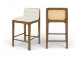 Ellis - Vegan Leather Upholstered Counter Stool (Set of 2) - Brown Base