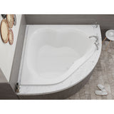 Petra 5 ft. Acrylic Center Drain Corner Bathtub in White