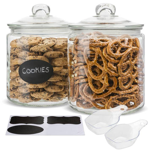 Kook Glass Storage Jars 1 Gallon Set of 2