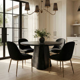 Ferro - Upholstered Dining Side Chair With Brushed Gold Legs