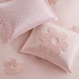 Floral Reversible Tufted Chenille Duvet Cover Set