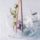 Borosilicate Glass Cup & Saucer Set, 11 oz