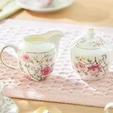 Grace Teaware Pink Camellia Sugar & Creamer Set