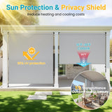 Solar Crank Outdoor Roller Shade with Teslin, No Cassette