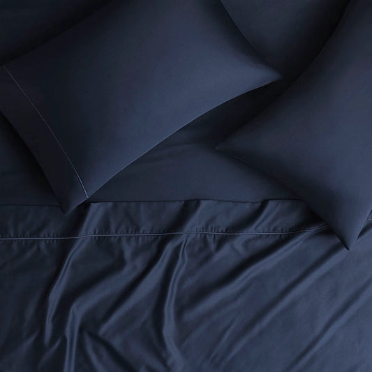 600TC Pima Cotton Sheet Set, Navy Blue