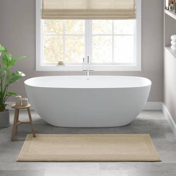 100% Cotton Tufted 3000 Gsm Reversible Bath Rug, Natural