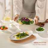 Kook Oval Serving Dishes Set of 2, Powder White