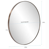 Van Buren Brushed Brass Round Mirror